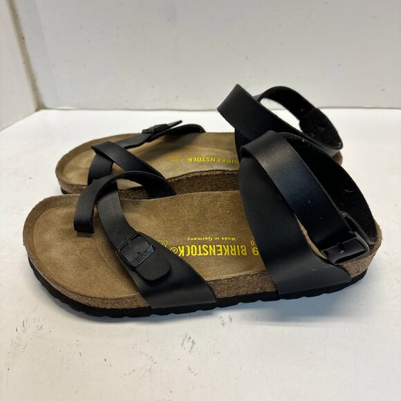 Birkenstock Women’s Yara Leather Size EU 39 US 8 – 8.5 Black Cork Leather - Picture 5 of 13